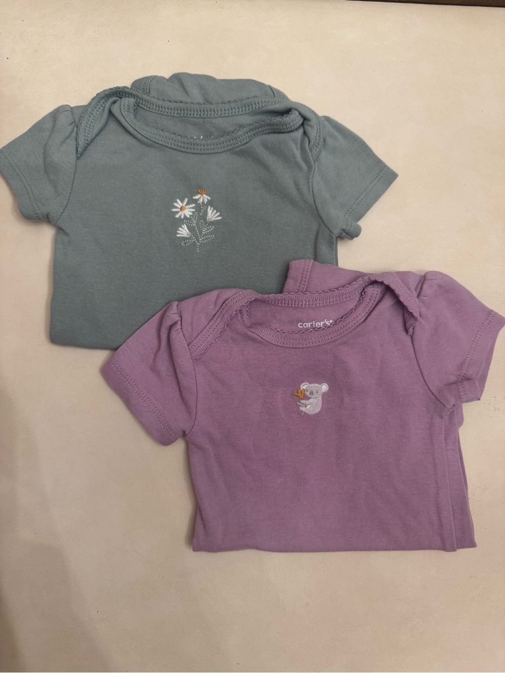 Carter's Short Sleeve Bodysuit 2-Pack - Sage Green & Lavender